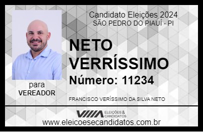 Candidato NETO VERRÍSSIMO 2024 - SÃO PEDRO DO PIAUÍ - Eleições