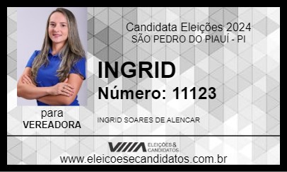 Candidato INGRID 2024 - SÃO PEDRO DO PIAUÍ - Eleições