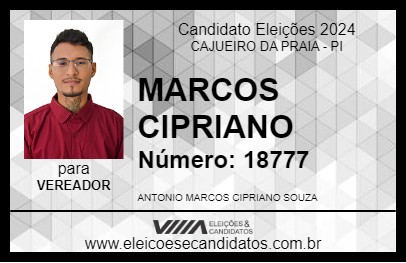 Candidato MARCOS CIPRIANO 2024 - CAJUEIRO DA PRAIA - Eleições