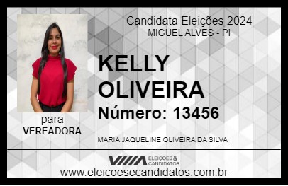 Candidato KELLY OLIVEIRA 2024 - MIGUEL ALVES - Eleições