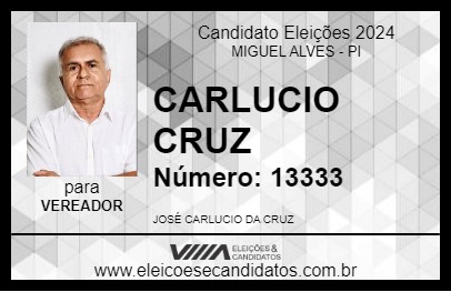 Candidato CARLUCIO CRUZ 2024 - MIGUEL ALVES - Eleições