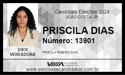 Candidato PRISCILA DIAS 2024 - JOÃO COSTA - Eleições