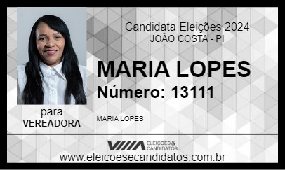 Candidato MARIA LOPES 2024 - JOÃO COSTA - Eleições