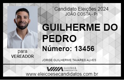 Candidato GUILHERME DO PEDRO 2024 - JOÃO COSTA - Eleições