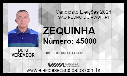 Candidato ZEQUINHA 2024 - SÃO PEDRO DO PIAUÍ - Eleições