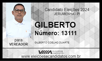 Candidato GILBERTO 2024 - JERUMENHA - Eleições