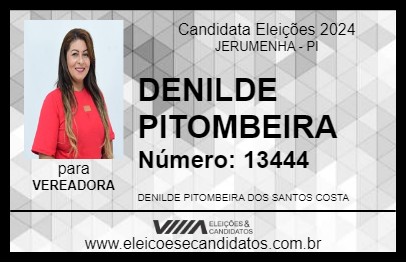 Candidato DENILDE PITOMBEIRA 2024 - JERUMENHA - Eleições