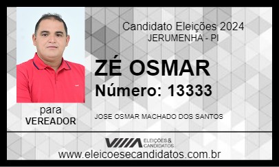 Candidato ZÉ OSMAR 2024 - JERUMENHA - Eleições