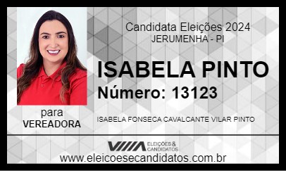 Candidato ISABELA PINTO 2024 - JERUMENHA - Eleições