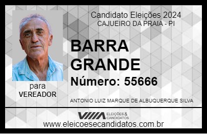 Candidato BARRA GRANDE 2024 - CAJUEIRO DA PRAIA - Eleições