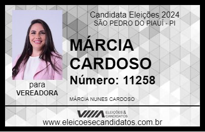 Candidato MÁRCIA CARDOSO 2024 - SÃO PEDRO DO PIAUÍ - Eleições