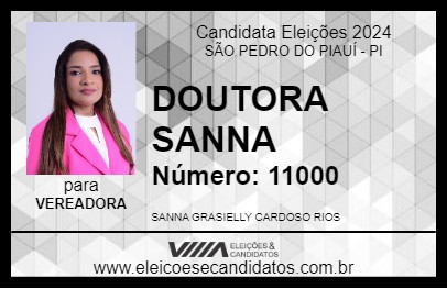 Candidato DOUTORA SANNA 2024 - SÃO PEDRO DO PIAUÍ - Eleições