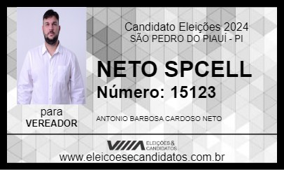 Candidato NETO SPCELL 2024 - SÃO PEDRO DO PIAUÍ - Eleições