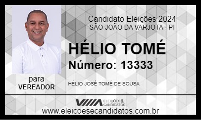 Candidato HÉLIO TOMÉ 2024 - SÃO JOÃO DA VARJOTA - Eleições