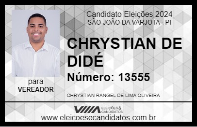 Candidato CHRYSTIAN DE DIDÉ 2024 - SÃO JOÃO DA VARJOTA - Eleições