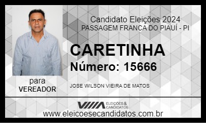 Candidato CARETINHA 2024 - PASSAGEM FRANCA DO PIAUÍ - Eleições