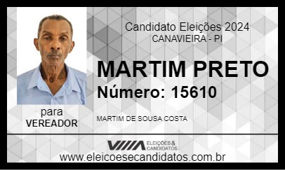 Candidato MARTIM PRETO 2024 - CANAVIEIRA - Eleições