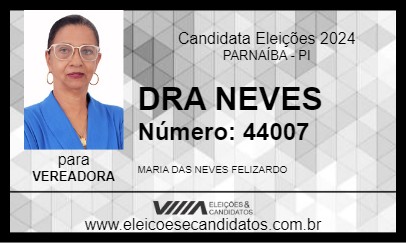 Candidato DRA NEVES 2024 - PARNAÍBA - Eleições