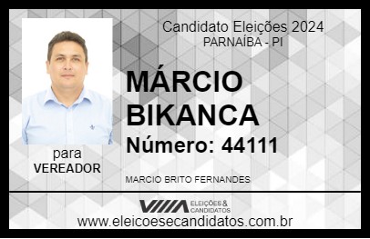 Candidato MÁRCIO BIKANCA 2024 - PARNAÍBA - Eleições