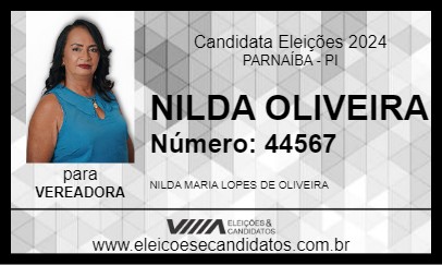 Candidato NILDA OLIVEIRA 2024 - PARNAÍBA - Eleições