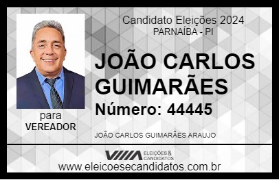 Candidato JOÃO CARLOS GUIMARÃES 2024 - PARNAÍBA - Eleições