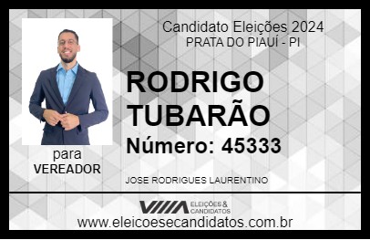 Candidato RODRIGO TUBARÃO 2024 - PRATA DO PIAUÍ - Eleições