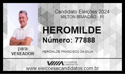 Candidato HEROMILDE 2024 - MILTON BRANDÃO - Eleições