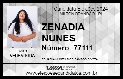 Candidato ZENADIA NUNES 2024 - MILTON BRANDÃO - Eleições