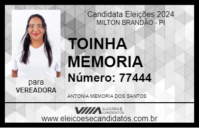 Candidato TOINHA MEMORIA 2024 - MILTON BRANDÃO - Eleições