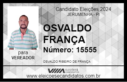 Candidato OSVALDO FRANÇA 2024 - JERUMENHA - Eleições