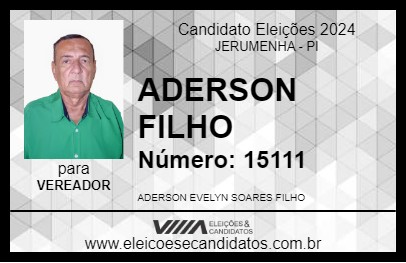 Candidato ADERSON FILHO 2024 - JERUMENHA - Eleições