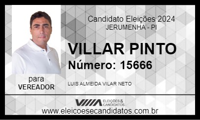 Candidato VILLAR PINTO 2024 - JERUMENHA - Eleições