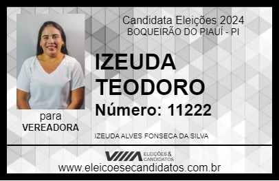 Candidato IZEUDA TEODORO 2024 - BOQUEIRÃO DO PIAUÍ - Eleições