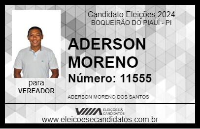 Candidato ADERSON MORENO 2024 - BOQUEIRÃO DO PIAUÍ - Eleições