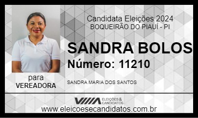 Candidato SANDRA BOLOS 2024 - BOQUEIRÃO DO PIAUÍ - Eleições