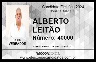 Candidato ALBERTO LEITÃO 2024 - BARRO DURO - Eleições