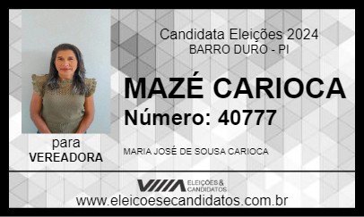 Candidato MAZÉ CARIOCA 2024 - BARRO DURO - Eleições