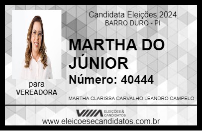 Candidato MARTHA DO JÚNIOR 2024 - BARRO DURO - Eleições