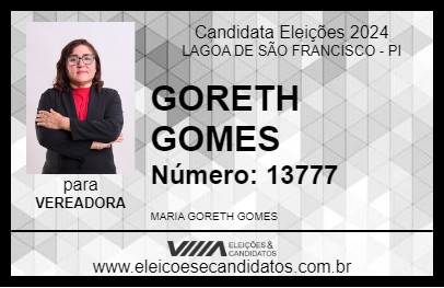 Candidato GORETH GOMES 2024 - LAGOA DE SÃO FRANCISCO - Eleições