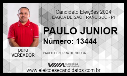 Candidato PAULO JUNIOR 2024 - LAGOA DE SÃO FRANCISCO - Eleições