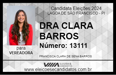 Candidato DRA CLARA BARROS 2024 - LAGOA DE SÃO FRANCISCO - Eleições