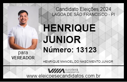 Candidato HENRIQUE JUNIOR 2024 - LAGOA DE SÃO FRANCISCO - Eleições