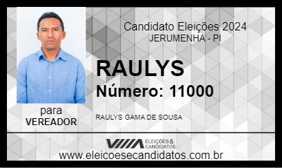 Candidato RAULYS 2024 - JERUMENHA - Eleições