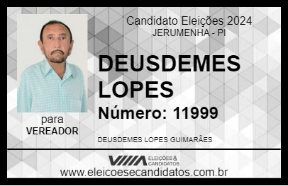 Candidato DEUSDEMES LOPES 2024 - JERUMENHA - Eleições