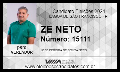 Candidato ZE NETO 2024 - LAGOA DE SÃO FRANCISCO - Eleições