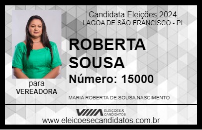 Candidato ROBERTA SOUSA 2024 - LAGOA DE SÃO FRANCISCO - Eleições