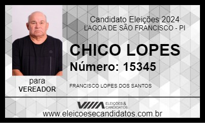 Candidato CHICO LOPES 2024 - LAGOA DE SÃO FRANCISCO - Eleições