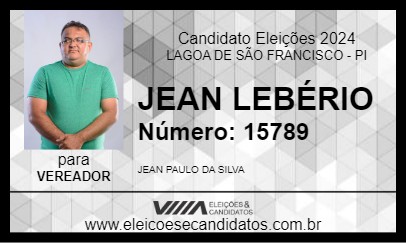 Candidato JEAN LIBÉRIO 2024 - LAGOA DE SÃO FRANCISCO - Eleições