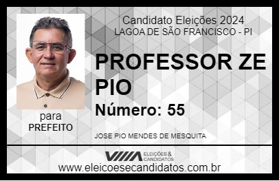 Candidato PROFESSOR ZE PIO 2024 - LAGOA DE SÃO FRANCISCO - Eleições