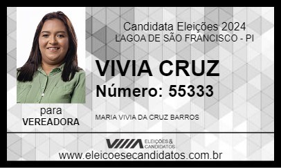 Candidato VIVIA CRUZ 2024 - LAGOA DE SÃO FRANCISCO - Eleições